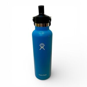 Hydro Flask - 21 Oz standard mouth “Cascade” Blue Bottle - NEW Lid and straw